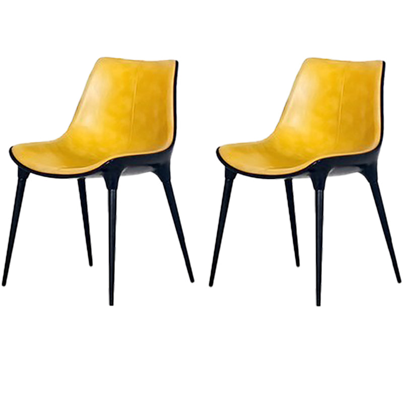Eigentijdse stijl eetstoelen keukenarmloze zijstoelen met metalen benen