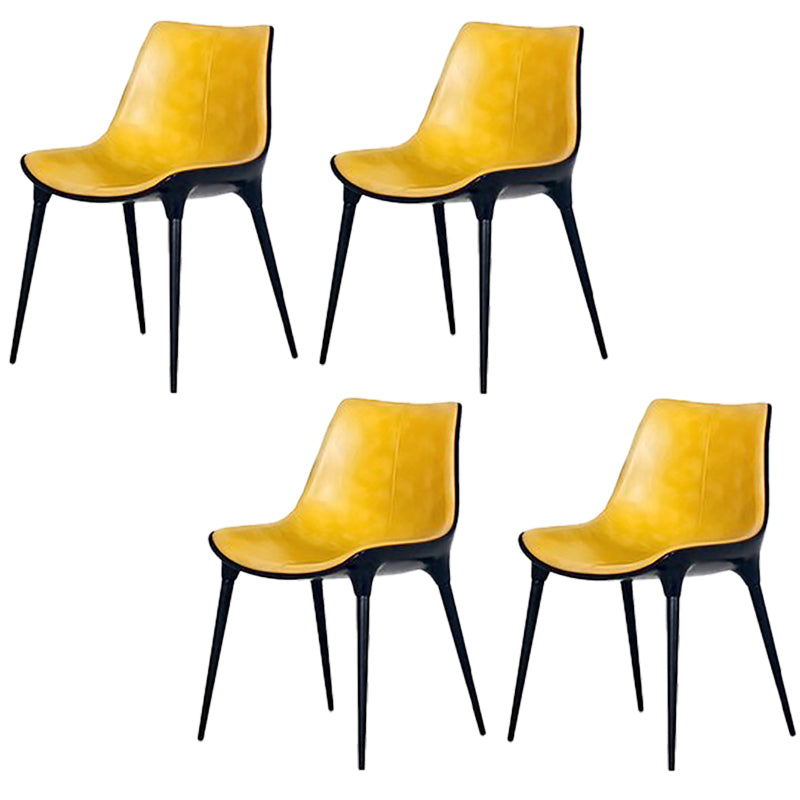 Eigentijdse stijl eetstoelen keukenarmloze zijstoelen met metalen benen