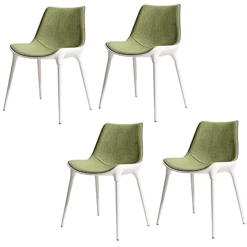 Eigentijdse stijl eetstoelen keukenarmloze zijstoelen met metalen benen