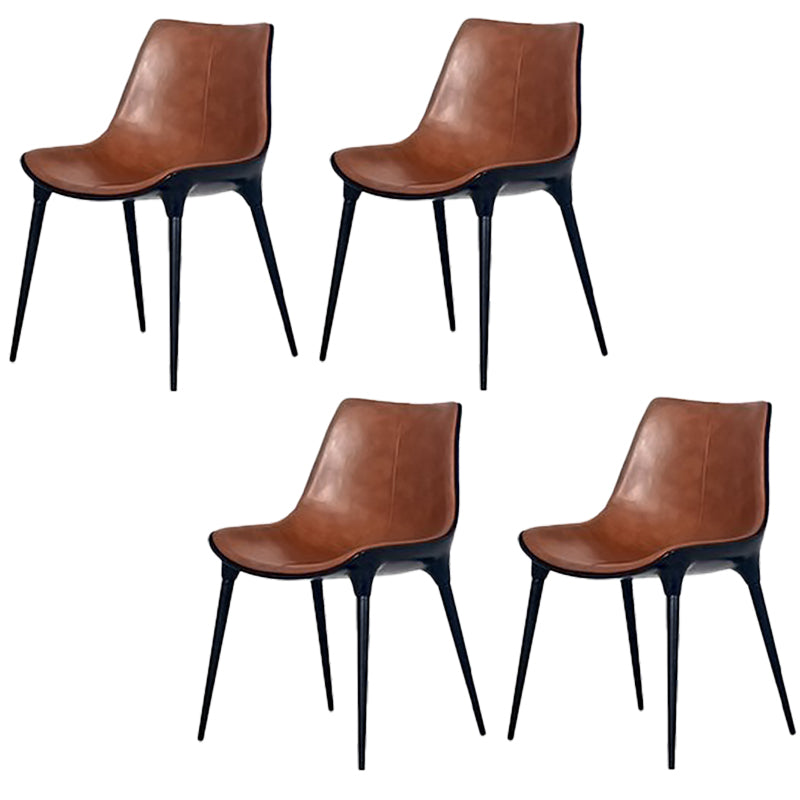 Eigentijdse stijl eetstoelen keukenarmloze zijstoelen met metalen benen