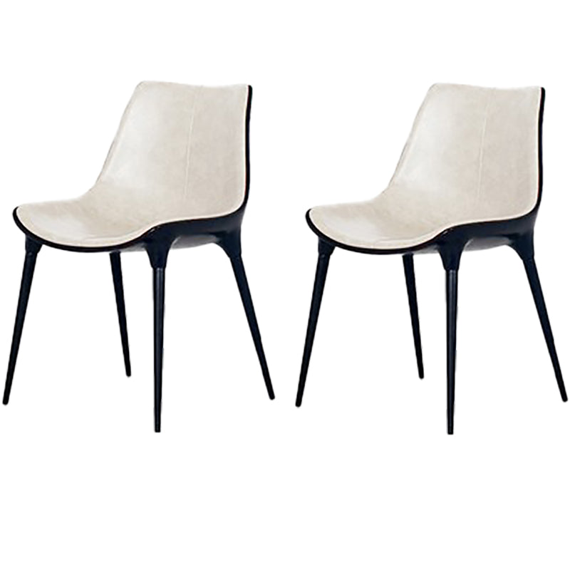 Eigentijdse stijl eetstoelen keukenarmloze zijstoelen met metalen benen