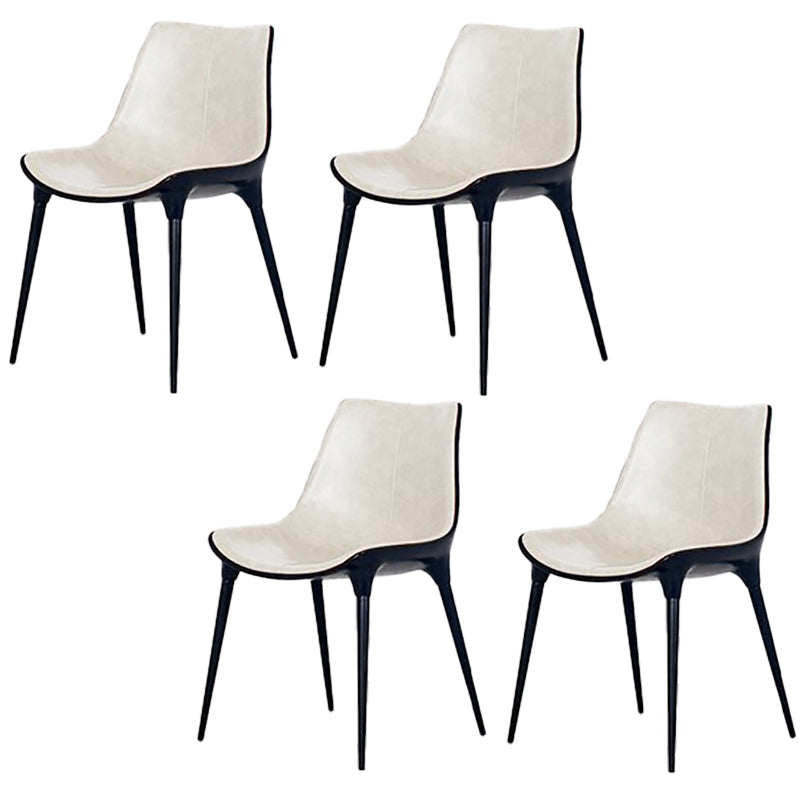 Eigentijdse stijl eetstoelen keukenarmloze zijstoelen met metalen benen