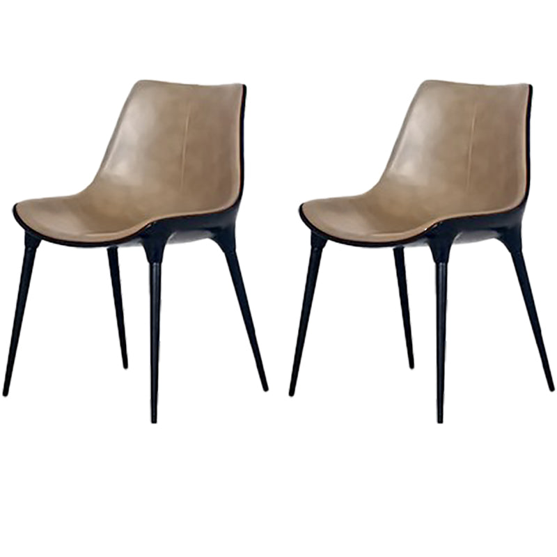 Eigentijdse stijl eetstoelen keukenarmloze zijstoelen met metalen benen