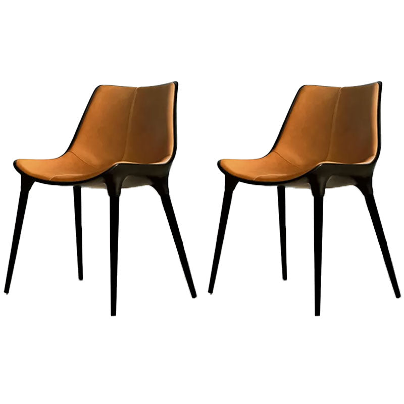 Eigentijdse stijl eetstoelen keukenarmloze zijstoelen met metalen benen