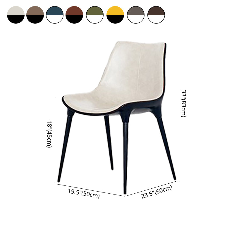 Eigentijdse stijl eetstoelen keukenarmloze zijstoelen met metalen benen