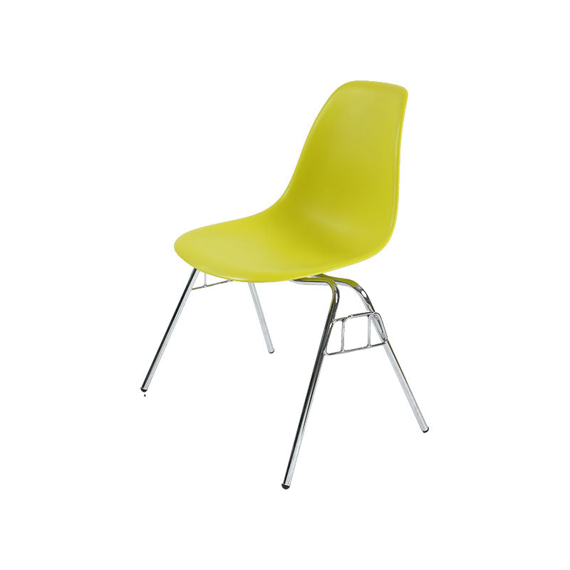 Industrial Style Armless Side Chairs Solid Back Plastic Dining Chair for Home