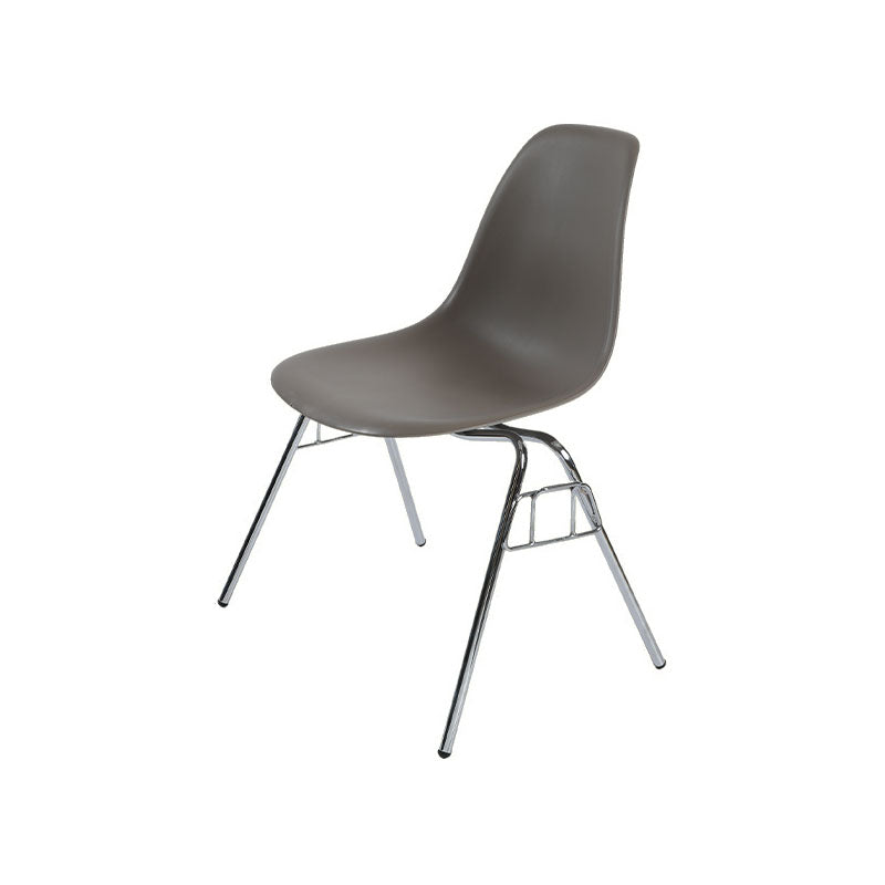 Industrial Style Armless Side Chairs Solid Back Plastic Dining Chair for Home