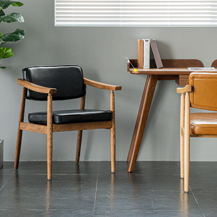 Chaises de salle à manger de style traditionnel, chaises d'appoint avec bras de cuisine et pieds en bois