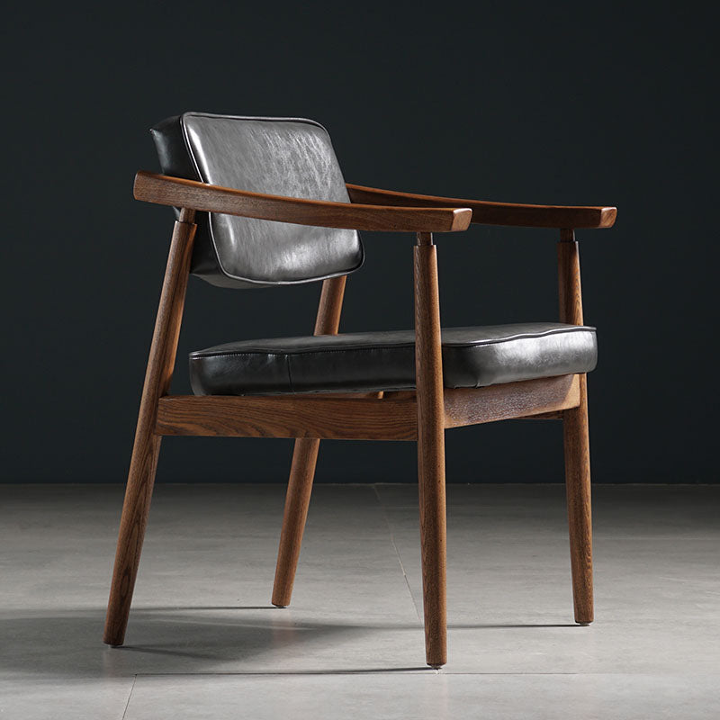 Chaises de salle à manger de style traditionnel, chaises d'appoint avec bras de cuisine et pieds en bois