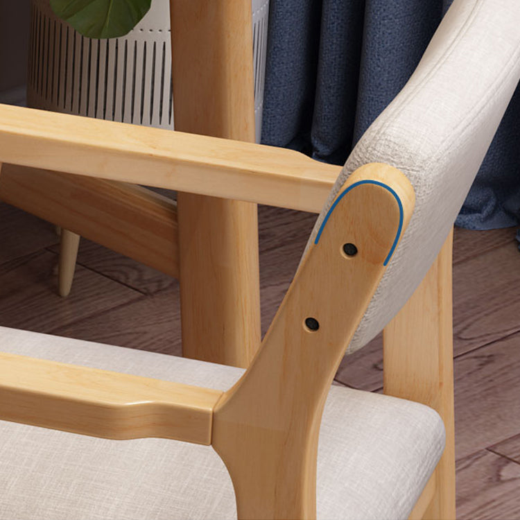 Contemporary Solid Wood Dining Arm Chair Open Back Single Dining Side Chair for Home Use