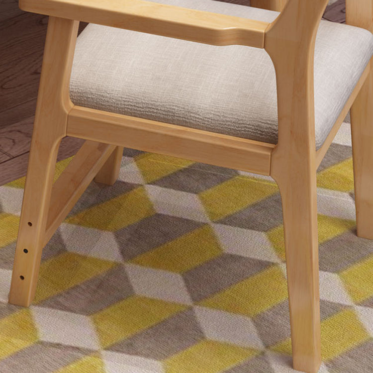 Contemporary Solid Wood Dining Arm Chair Open Back Single Dining Side Chair for Home Use