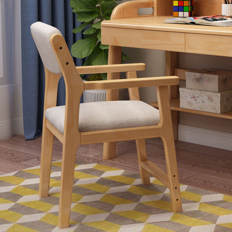 Contemporary Solid Wood Dining Arm Chair Open Back Single Dining Side Chair for Home Use