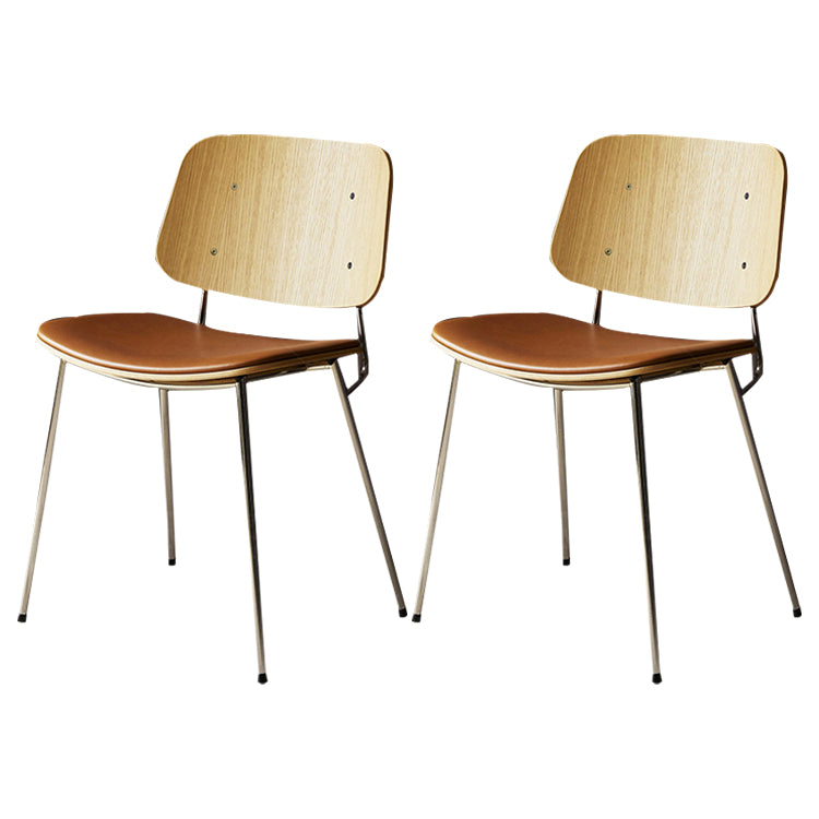 Industrial Upholstered Dining Side Chairs Open Back Dining Side Chairs