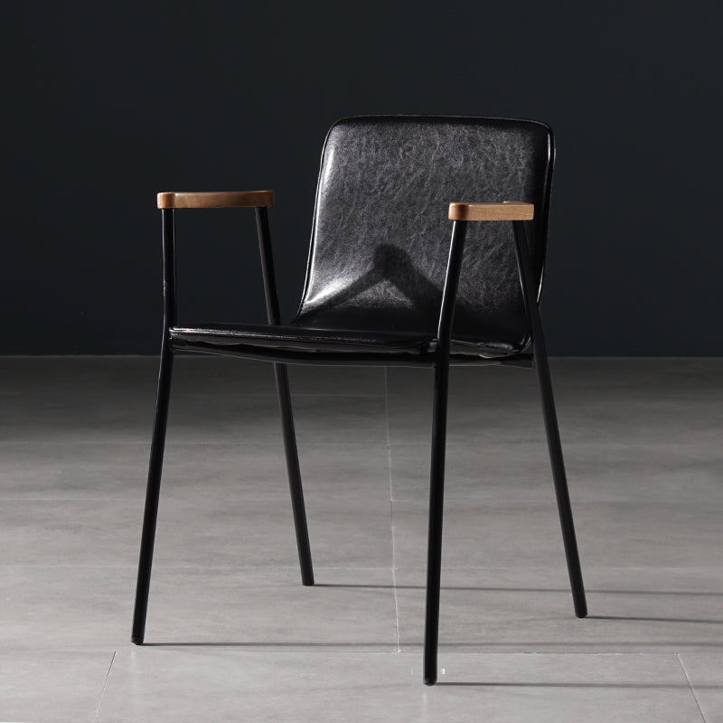 Chaises de salle à manger de style industriel, chaises d'appoint avec bras de cuisine et pieds en métal