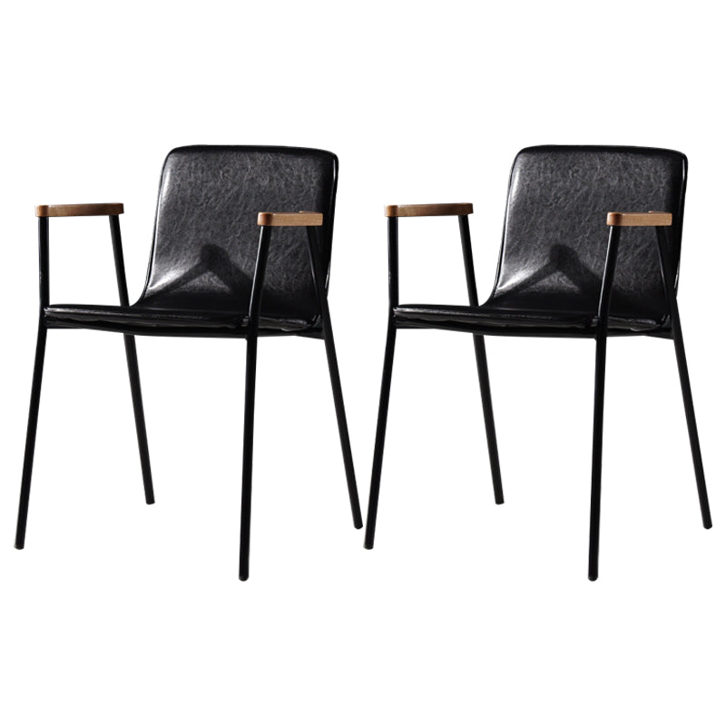 Chaises de salle à manger de style industriel, chaises d'appoint avec bras de cuisine et pieds en métal