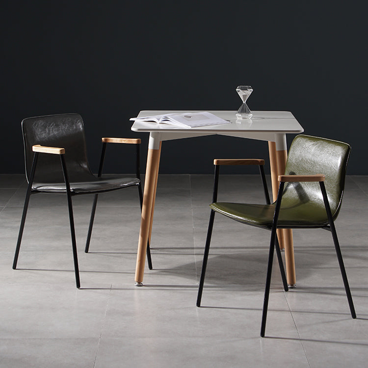 Chaises de salle à manger de style industriel, chaises d'appoint avec bras de cuisine et pieds en métal