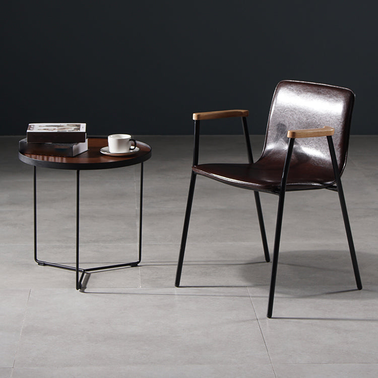 Chaises de salle à manger de style industriel, chaises d'appoint avec bras de cuisine et pieds en métal