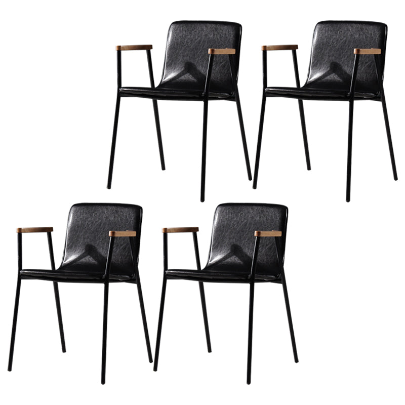 Chaises de salle à manger de style industriel, chaises d'appoint avec bras de cuisine et pieds en métal