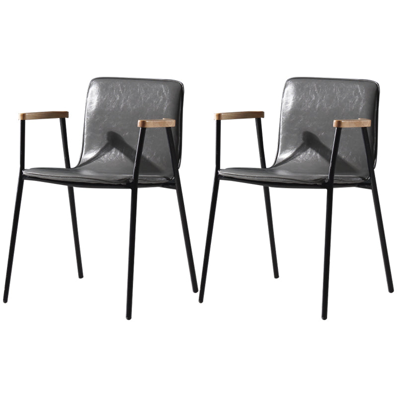 Chaises de salle à manger de style industriel, chaises d'appoint avec bras de cuisine et pieds en métal