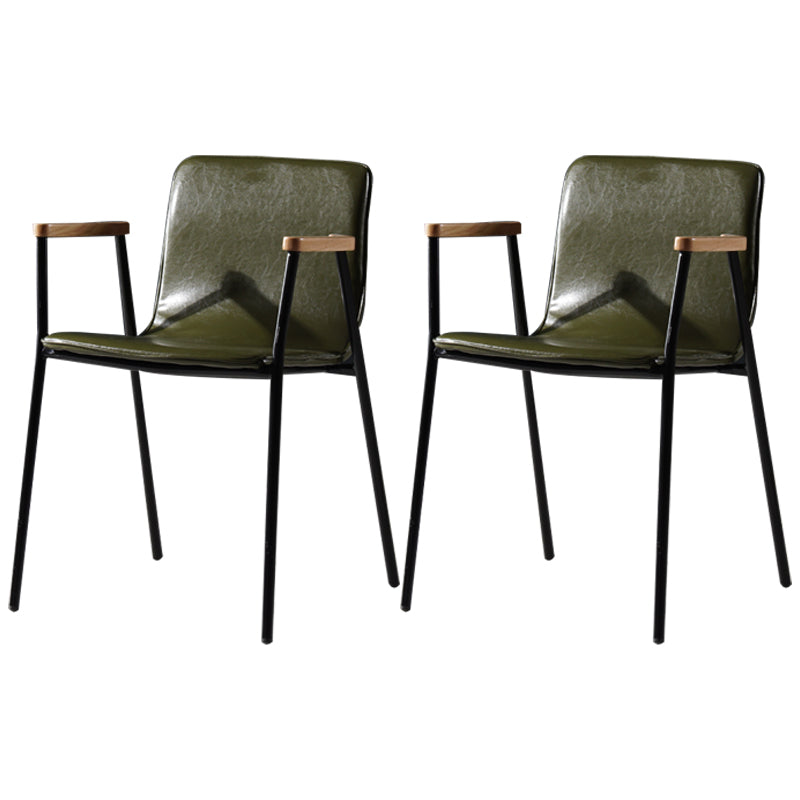 Chaises de salle à manger de style industriel, chaises d'appoint avec bras de cuisine et pieds en métal