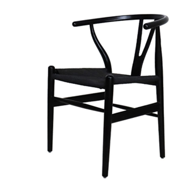 Contemporary Wood Dining Room Chair Wicker Single Dining Chair for Home Use