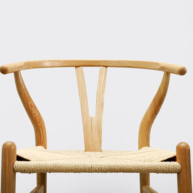 Contemporary Wood Dining Room Chair Wicker Single Dining Chair for Home Use