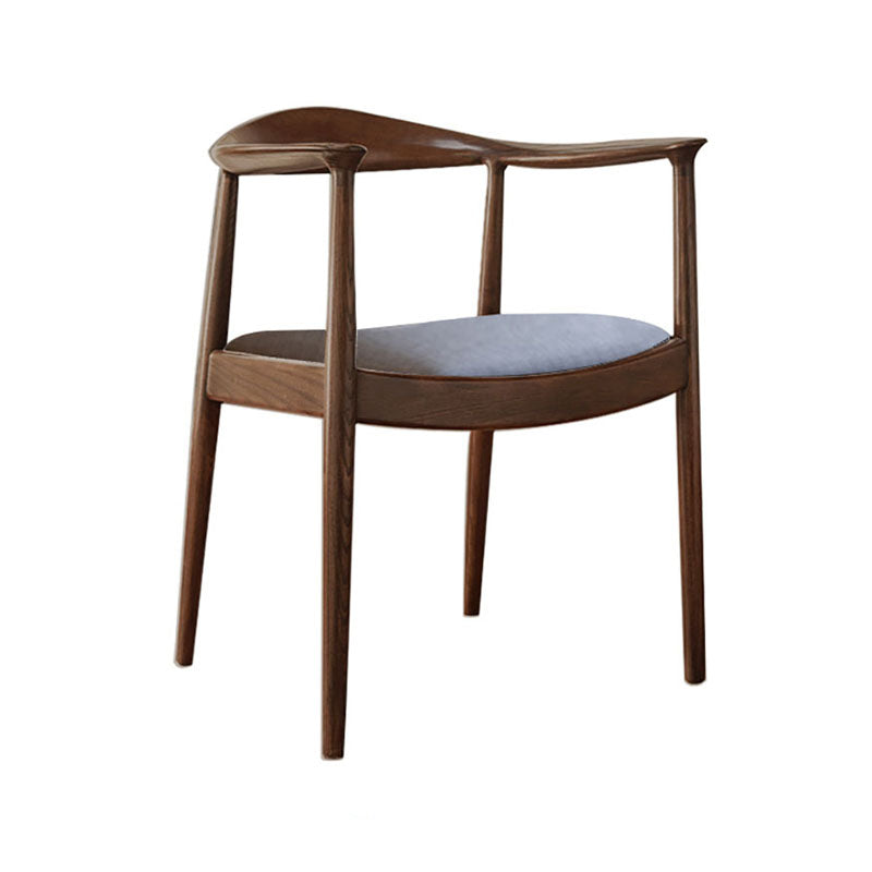 Chaise de salle à manger traditionnelle en bois massif, chaise latérale de salle à manger simple à dossier ouvert