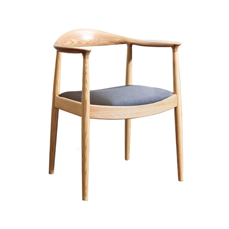 Chaise de salle à manger traditionnelle en bois massif, chaise latérale de salle à manger simple à dossier ouvert