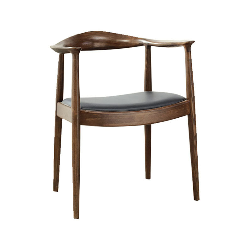 Chaise de salle à manger traditionnelle en bois massif, chaise latérale de salle à manger simple à dossier ouvert