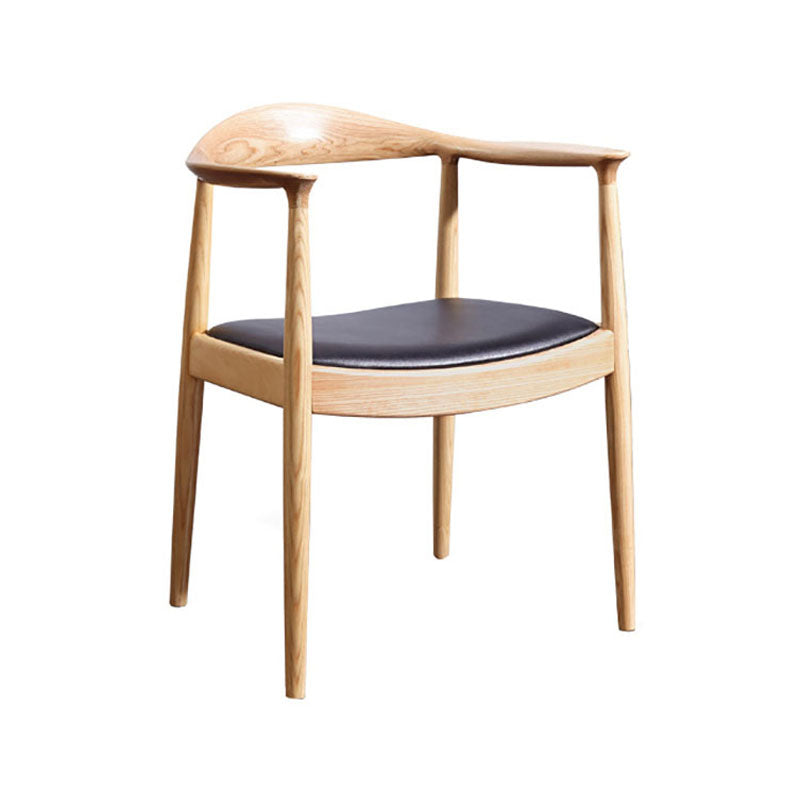 Chaise de salle à manger traditionnelle en bois massif, chaise latérale de salle à manger simple à dossier ouvert