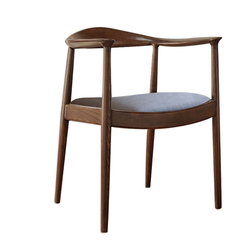 Chaise de salle à manger traditionnelle en bois massif, chaise latérale de salle à manger simple à dossier ouvert