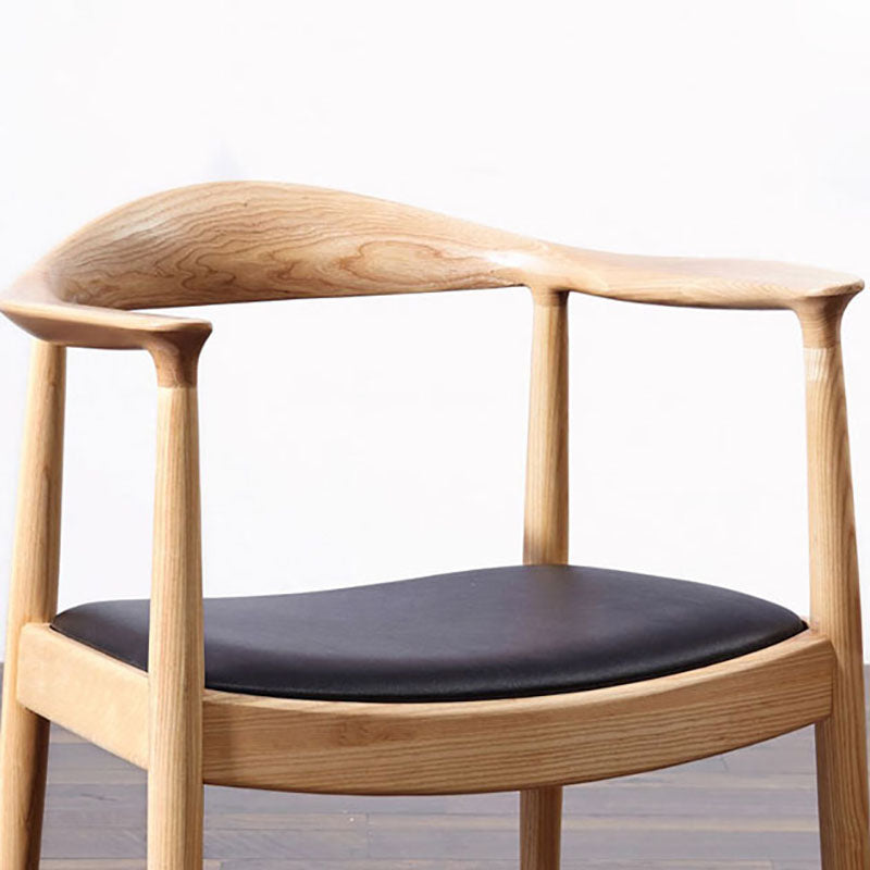 Chaise de salle à manger traditionnelle en bois massif, chaise latérale de salle à manger simple à dossier ouvert