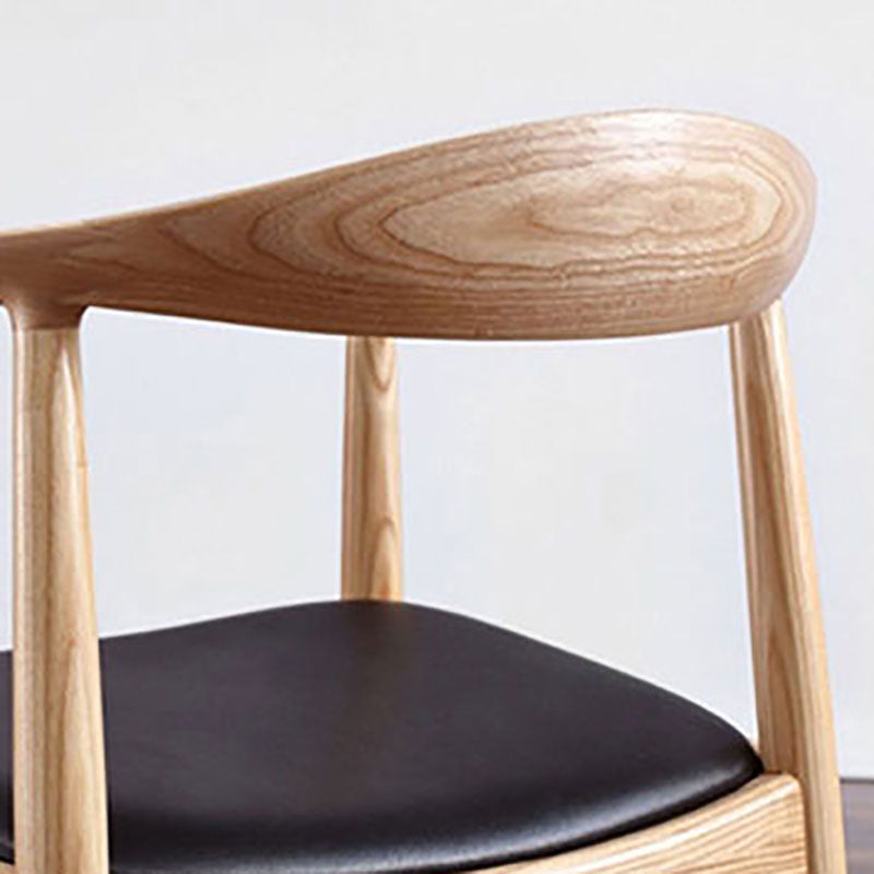 Chaise de salle à manger traditionnelle en bois massif, chaise latérale de salle à manger simple à dossier ouvert
