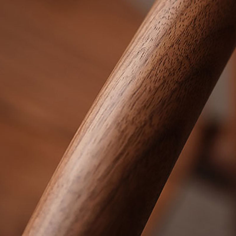 Chaise de salle à manger contemporaine en bois massif, chaise latérale de salle à manger simple à dossier ouvert