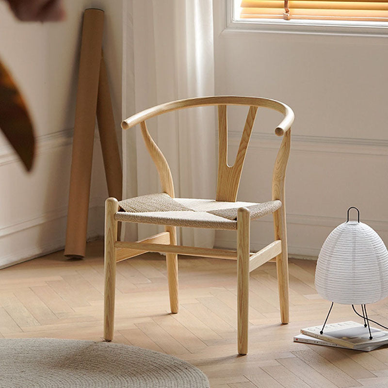 Chaise de salle à manger en bois contemporaine, chaise de salle à manger simple en os de fourchette pour Restaurant