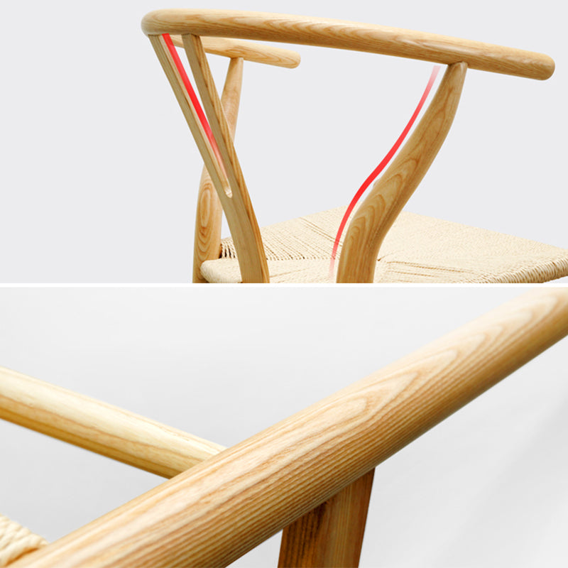 Chaise de salle à manger en bois contemporaine, chaise de salle à manger simple en os de fourchette pour Restaurant
