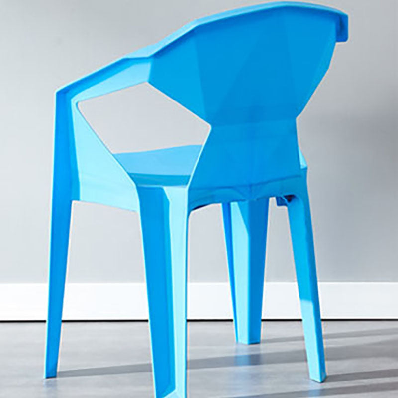 Chaises de salle à manger de style contemporain Chaises d'appoint avec accoudoirs en plastique pour cuisine (Ensemble de 4)