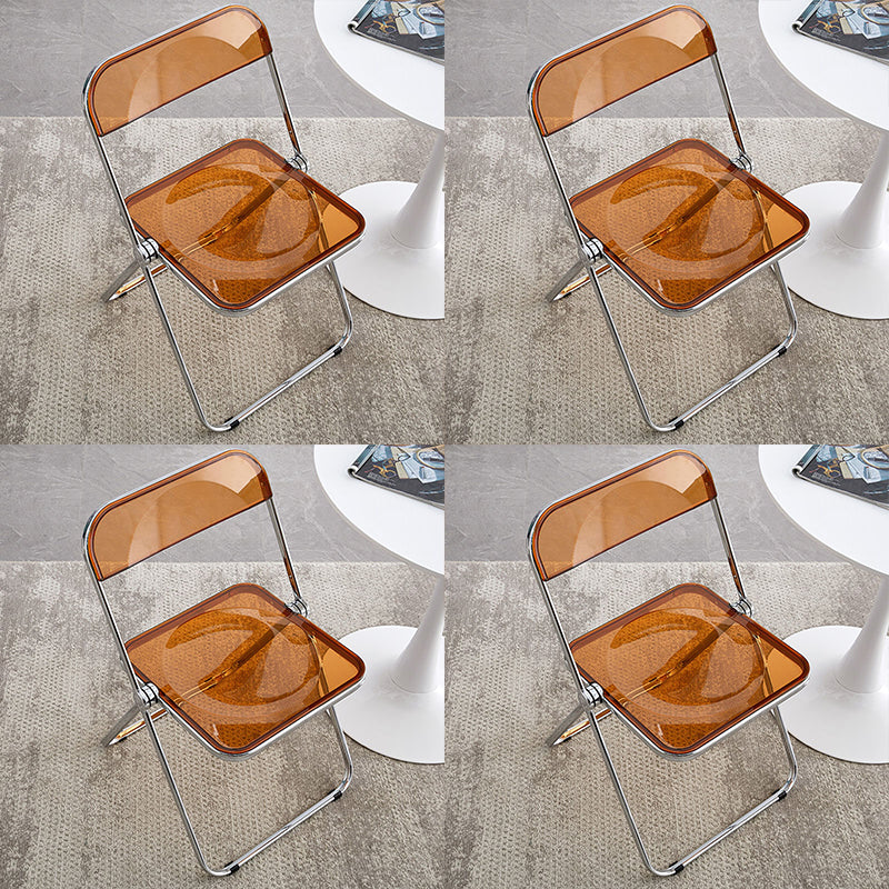 Industrial Style Side Armless Chairs Folding Plastic Open Back Dining Side Chair