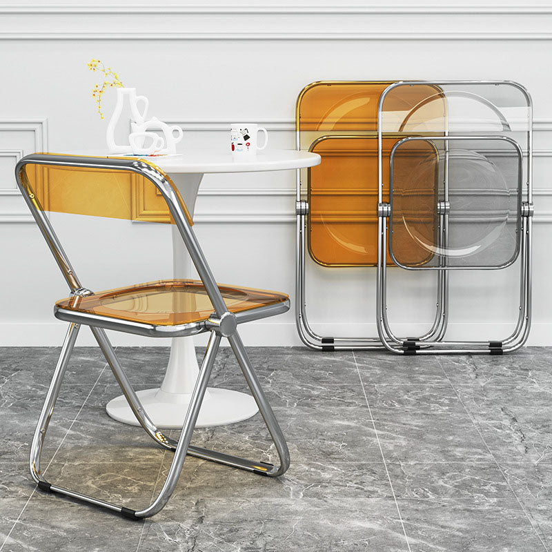 Industriële stijl zijarmloze stoelen vouwen plastic open achterkant eetstoel stoel