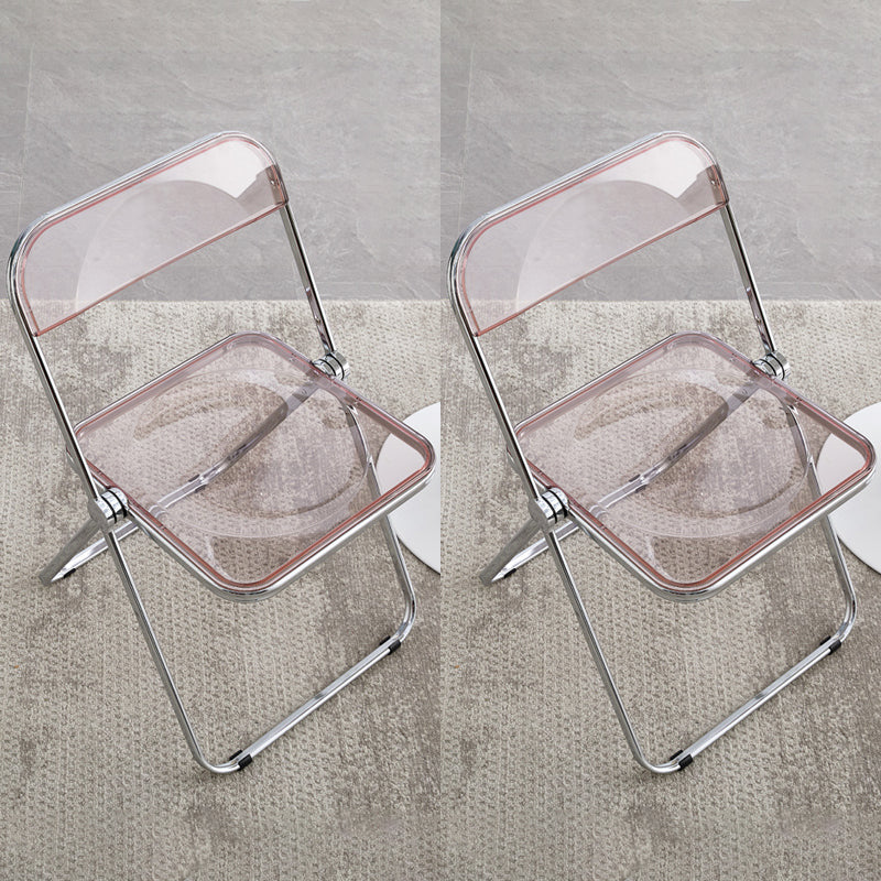 Industrial Style Side Armless Chairs Folding Plastic Open Back Dining Side Chair