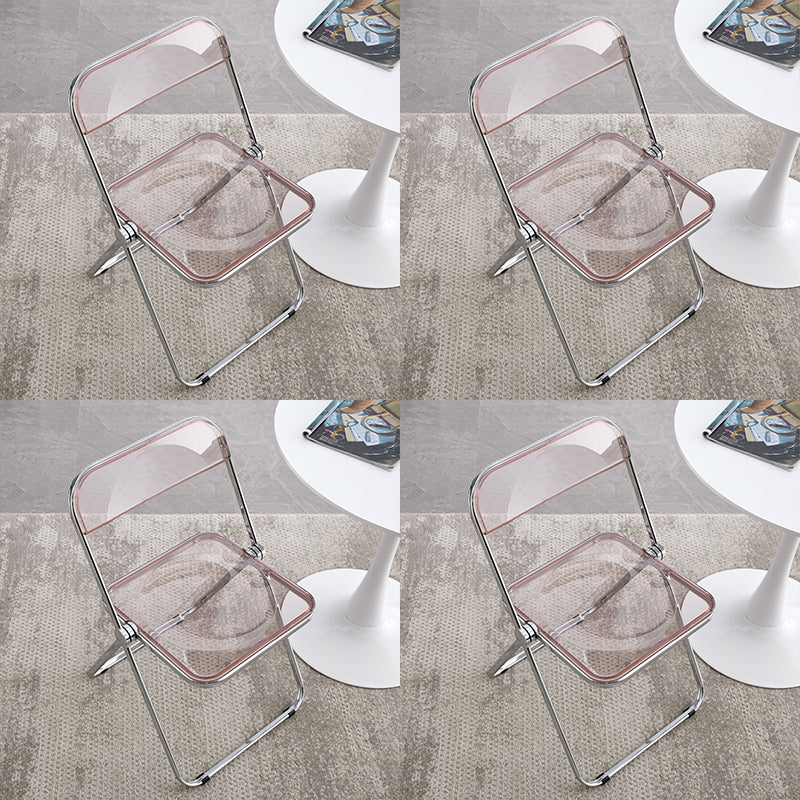 Industrial Style Side Armless Chairs Folding Plastic Open Back Dining Side Chair