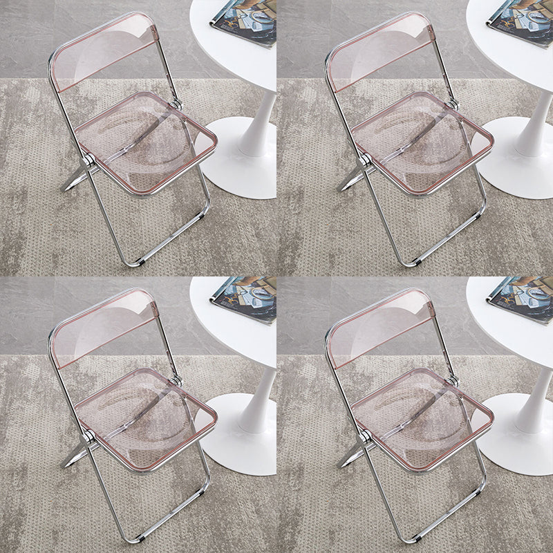 Industrial Style Side Armless Chairs Folding Plastic Open Back Dining Side Chair