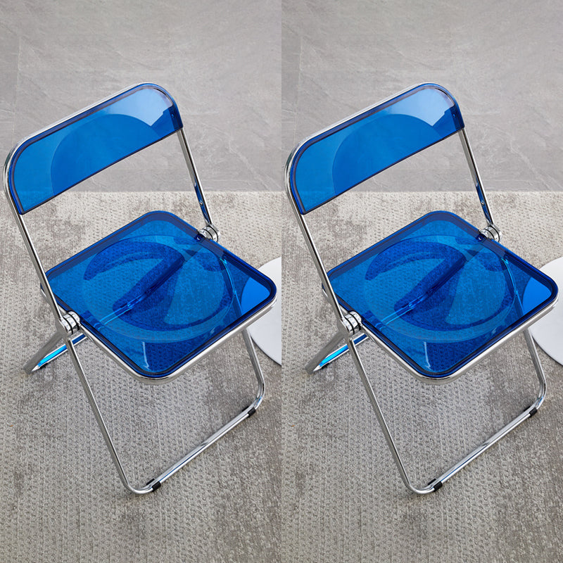 Industrial Style Side Armless Chairs Folding Plastic Open Back Dining Side Chair