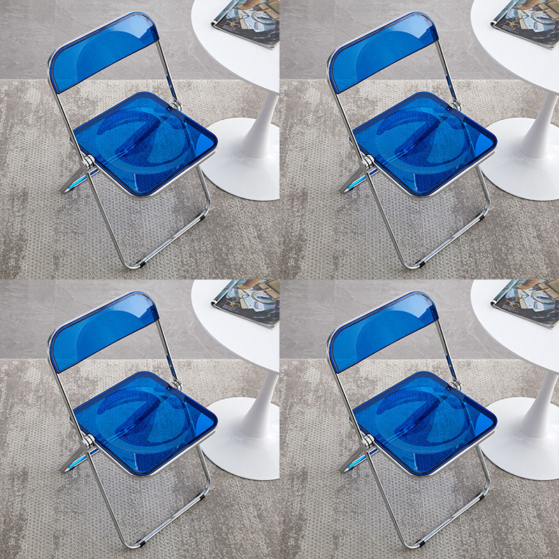 Industrial Style Side Armless Chairs Folding Plastic Open Back Dining Side Chair