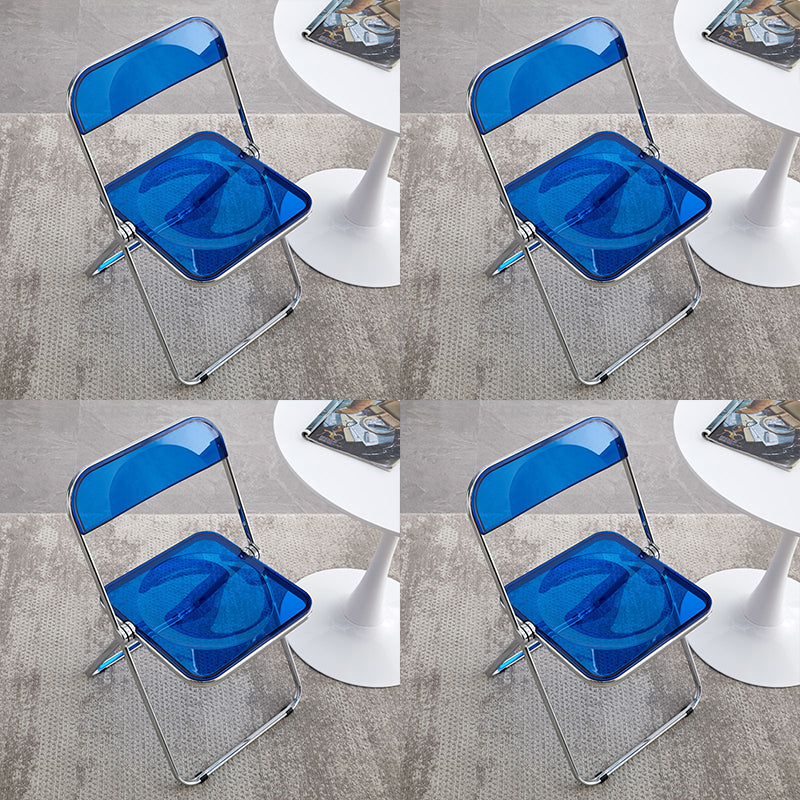 Industrial Style Side Armless Chairs Folding Plastic Open Back Dining Side Chair