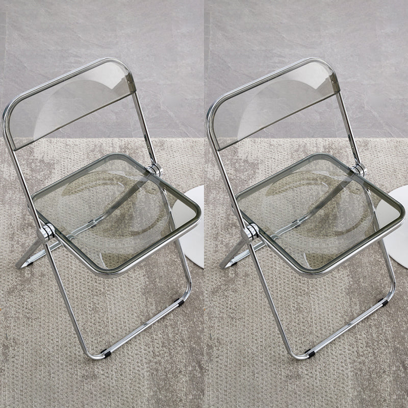 Industrial Style Side Armless Chairs Folding Plastic Open Back Dining Side Chair