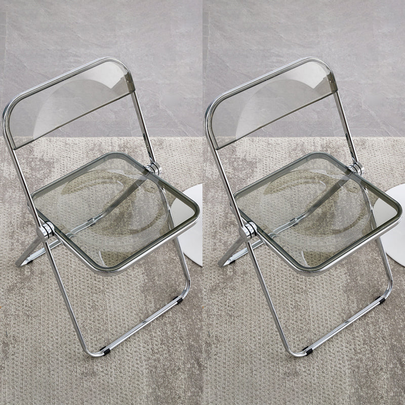 Industrial Style Side Armless Chairs Folding Plastic Open Back Dining Side Chair