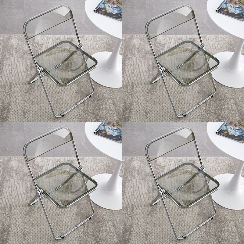 Industrial Style Side Armless Chairs Folding Plastic Open Back Dining Side Chair