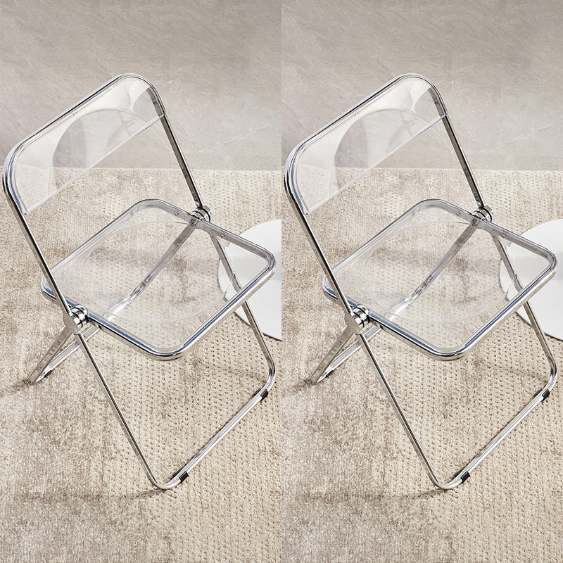 Industrial Style Side Armless Chairs Folding Plastic Open Back Dining Side Chair