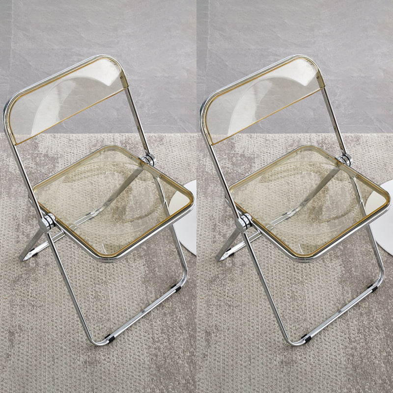 Industrial Style Side Armless Chairs Folding Plastic Open Back Dining Side Chair